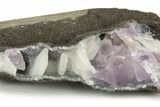 Chalcedony Encrusted Amethyst and Barite Crystals - India #220132-1